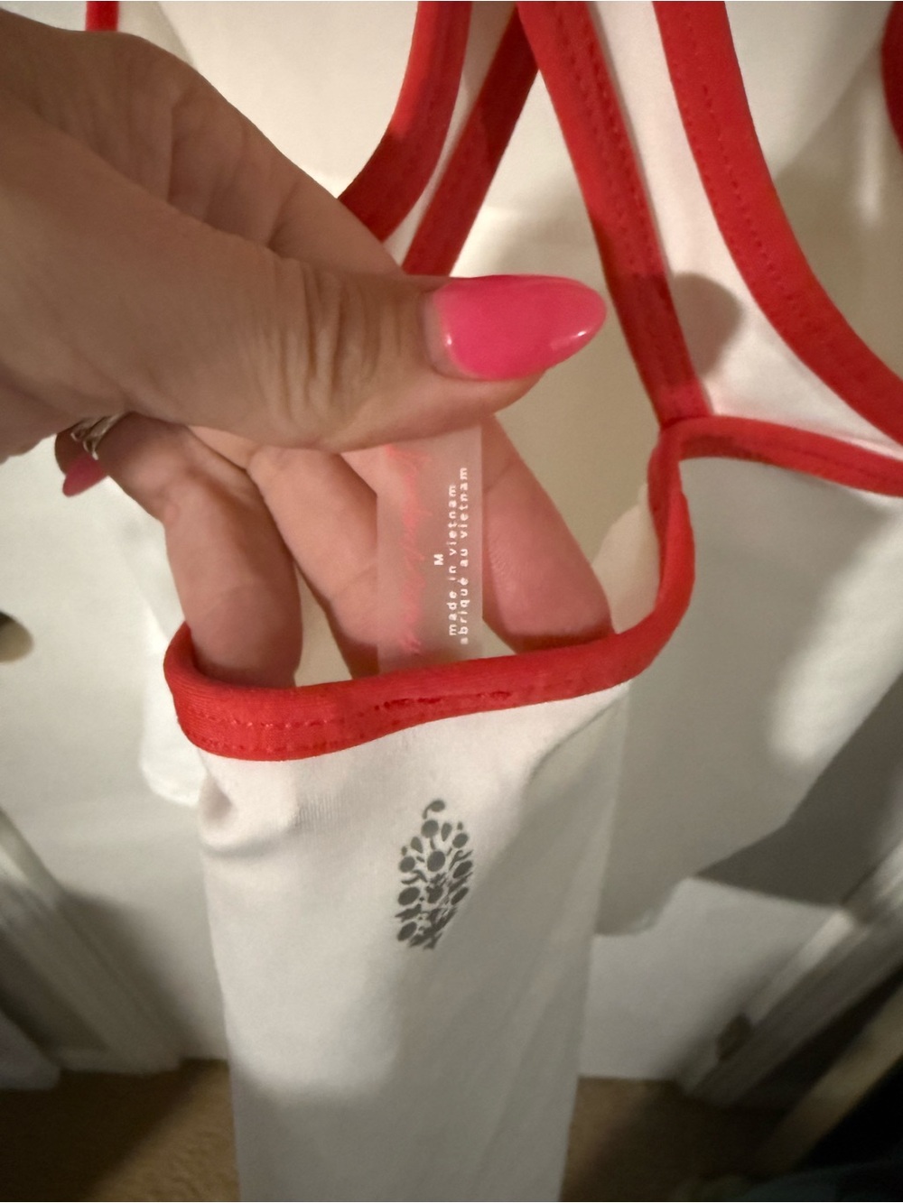 FP Movement by Free People White Mini Dress with Red Trim - Picture 3 of 3